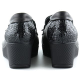 Emma Siyah Hakiki Deri Dolgu Topuklu Günlük Ayakkabı