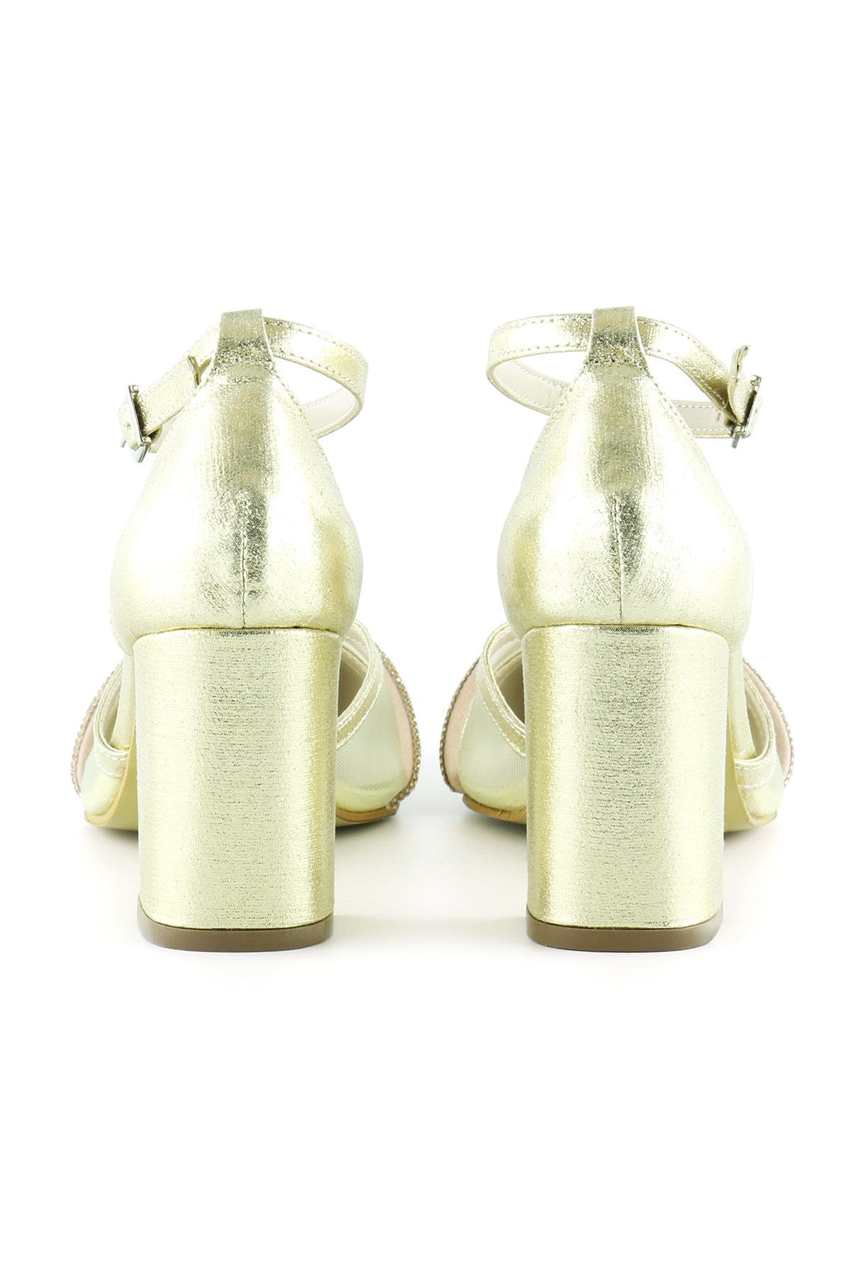 Molly Dore Taşlı Fileli Kalın Topuklu Ayakkabı