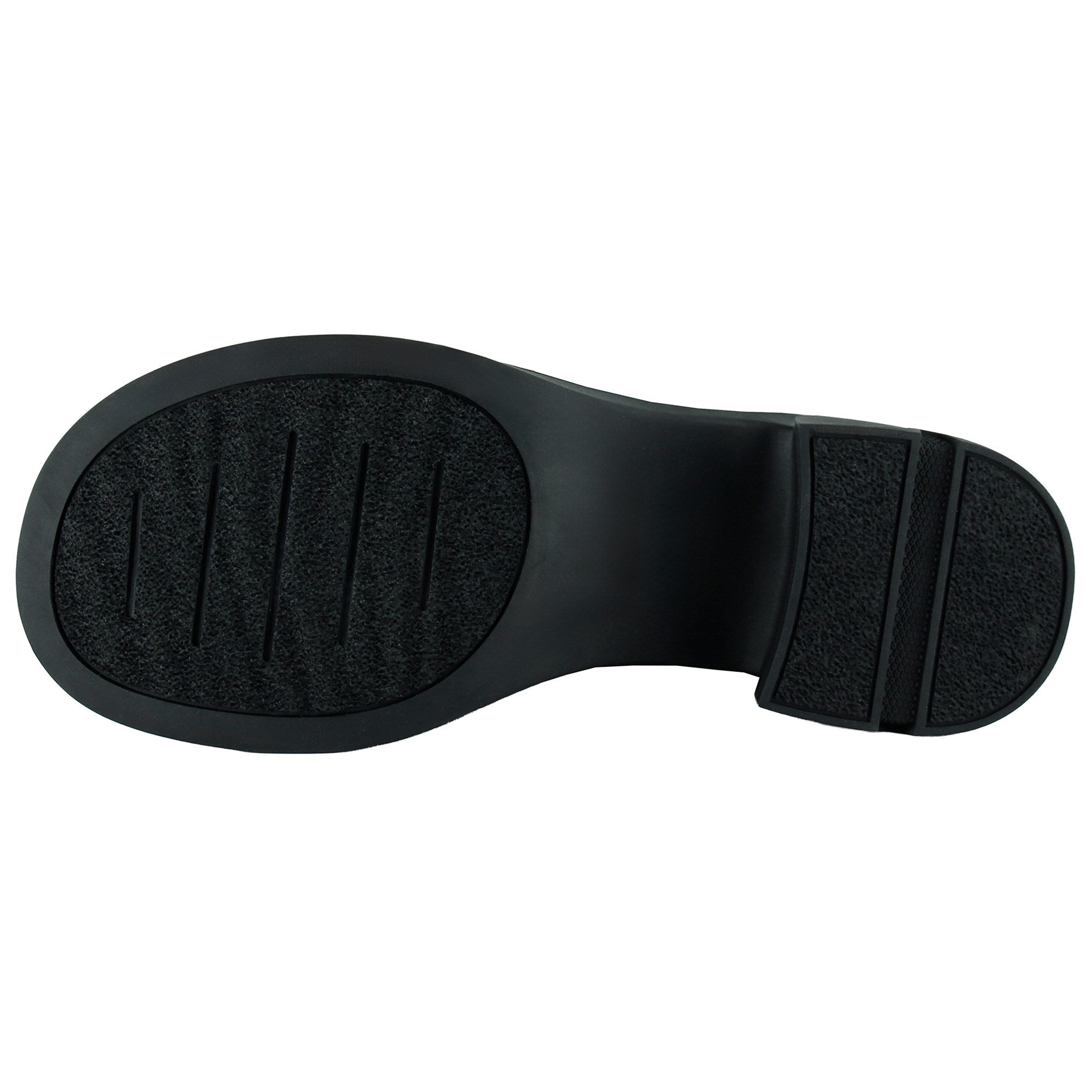 [8079] Siyah Rugan Bağcıklı Fermuarlı Kürk Astarlı Yuvarlak Burun Kalın Topuklu Günlük Bot