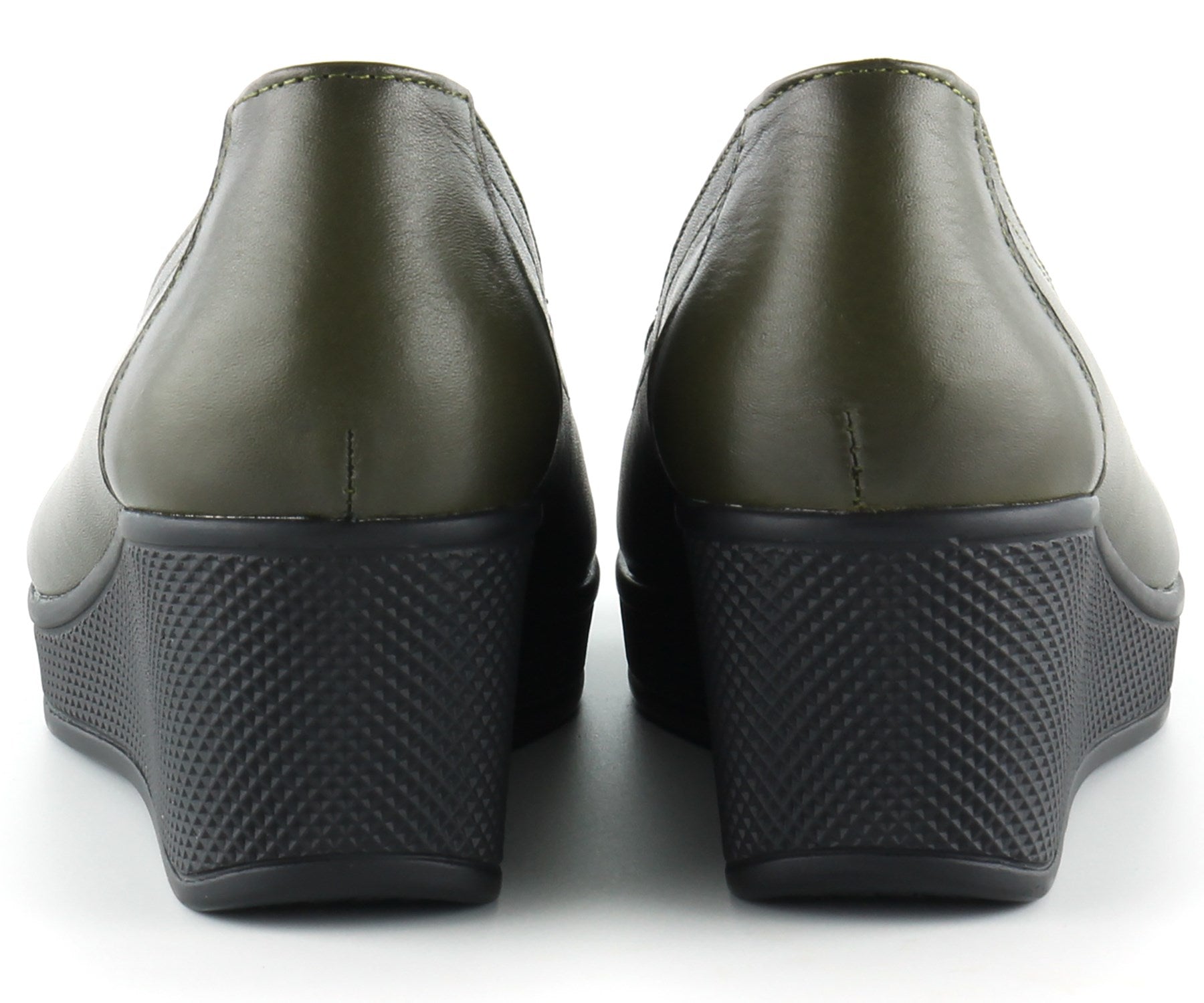 Daisy Haki Hakiki Deri Dolgu Topuklu Günlük Ayakkabı