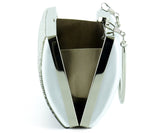 Gümüş Saten Degrade Kristal Taşlı Metal Saplı Abiye El Çantası ( ES0014AC )