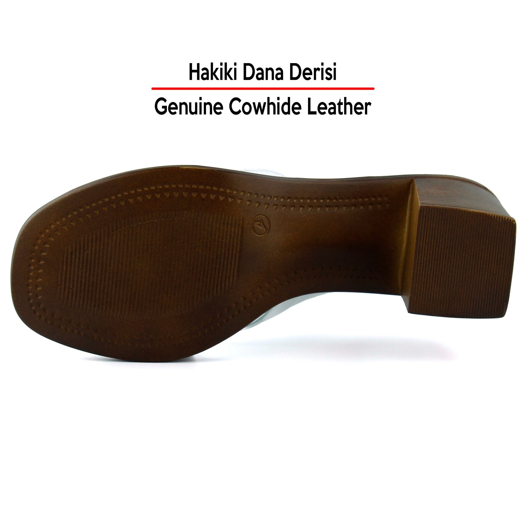 Soleil Beyaz Hakiki Dana Derisi Çapraz Bantlı Kalın Topuklu Rahat Günlük Sandalet