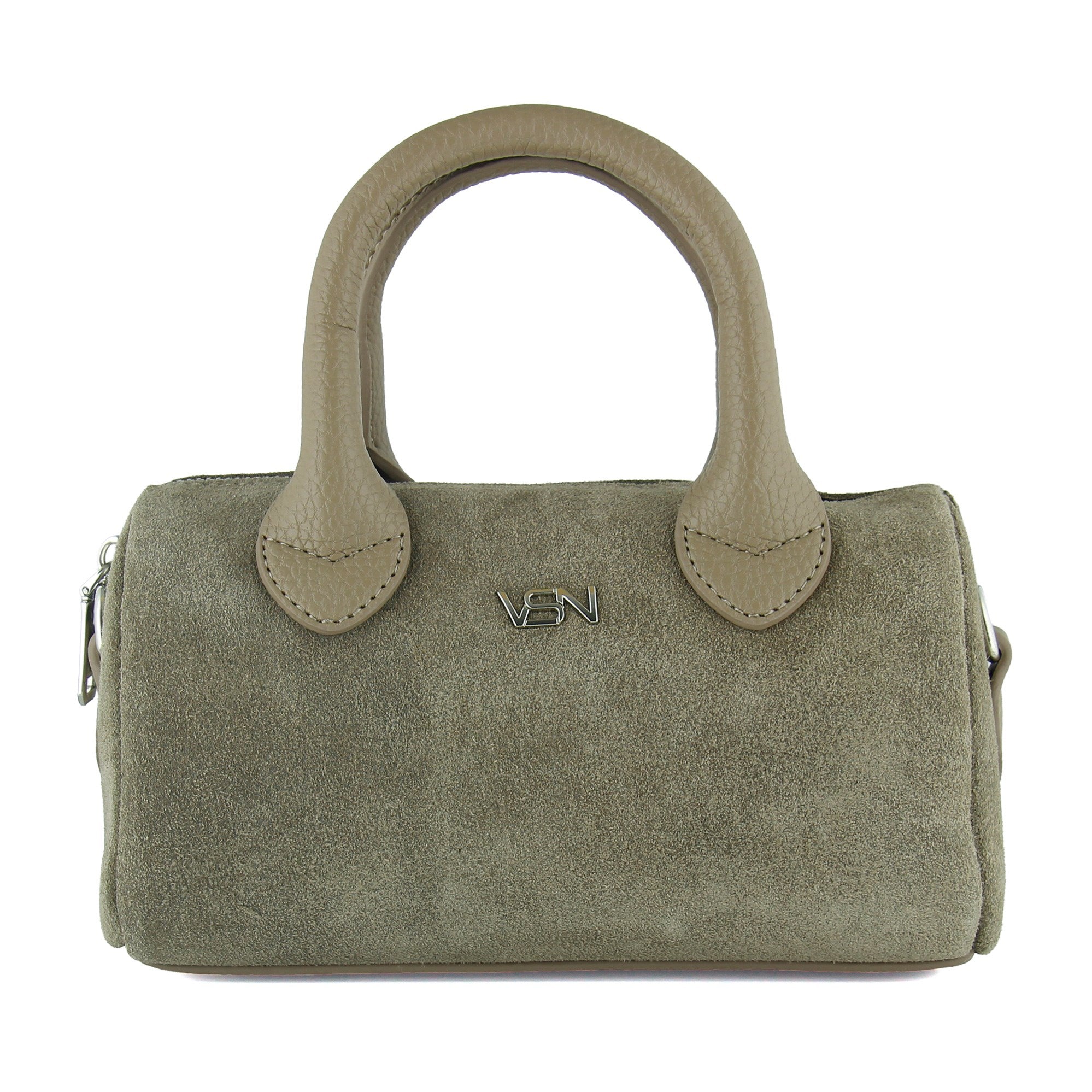 (VSN5019OC) Kum Hakiki Dana Süet Fermuarlı Askılı İç Cepli Küçük Boy Günlük Omuz Çantası