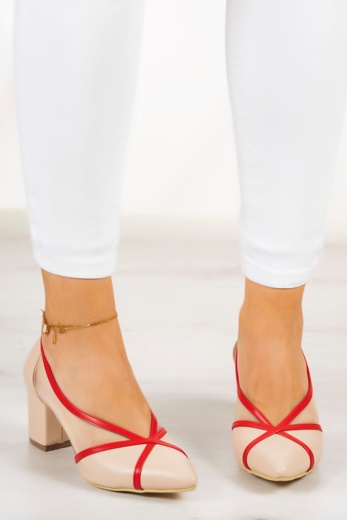 Mirabella Ten Kırmızı Vegan Fileli Klasik Ayakkabı