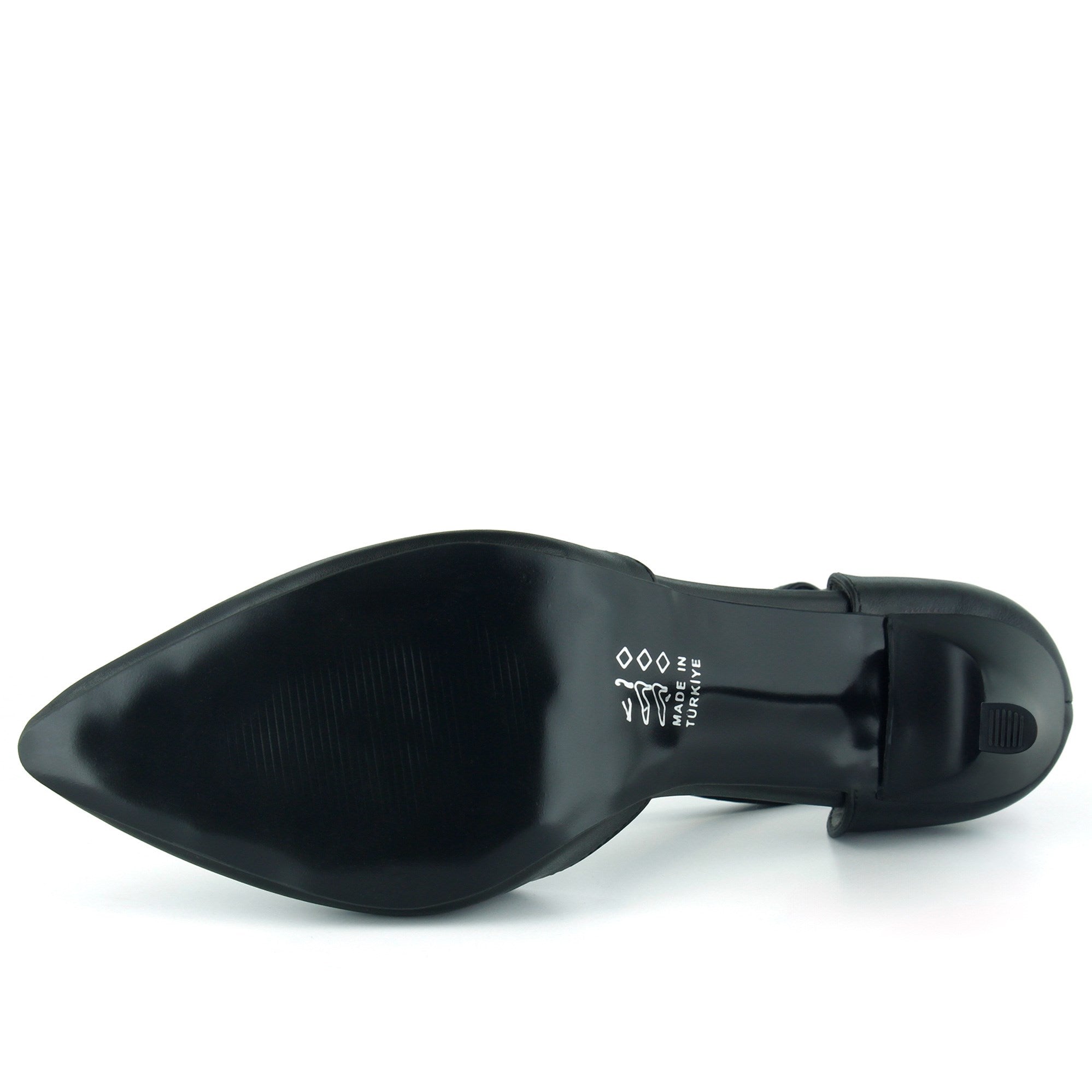 Sindy Siyah Vegan Bantlı İnce Topuklu Stiletto Ayakkabı