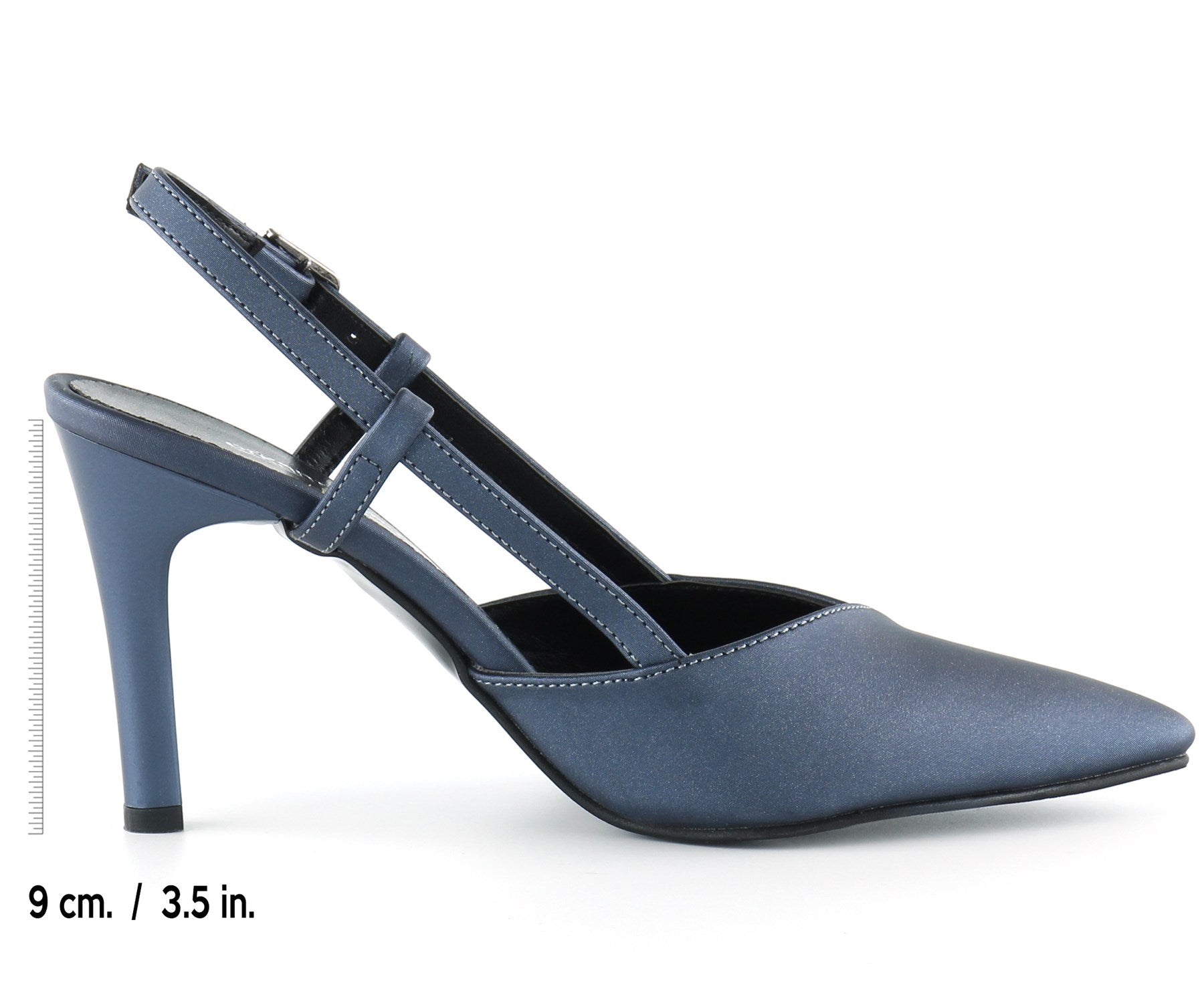 Sacha Lacivert Saten Arkası Açık Abiye Stiletto