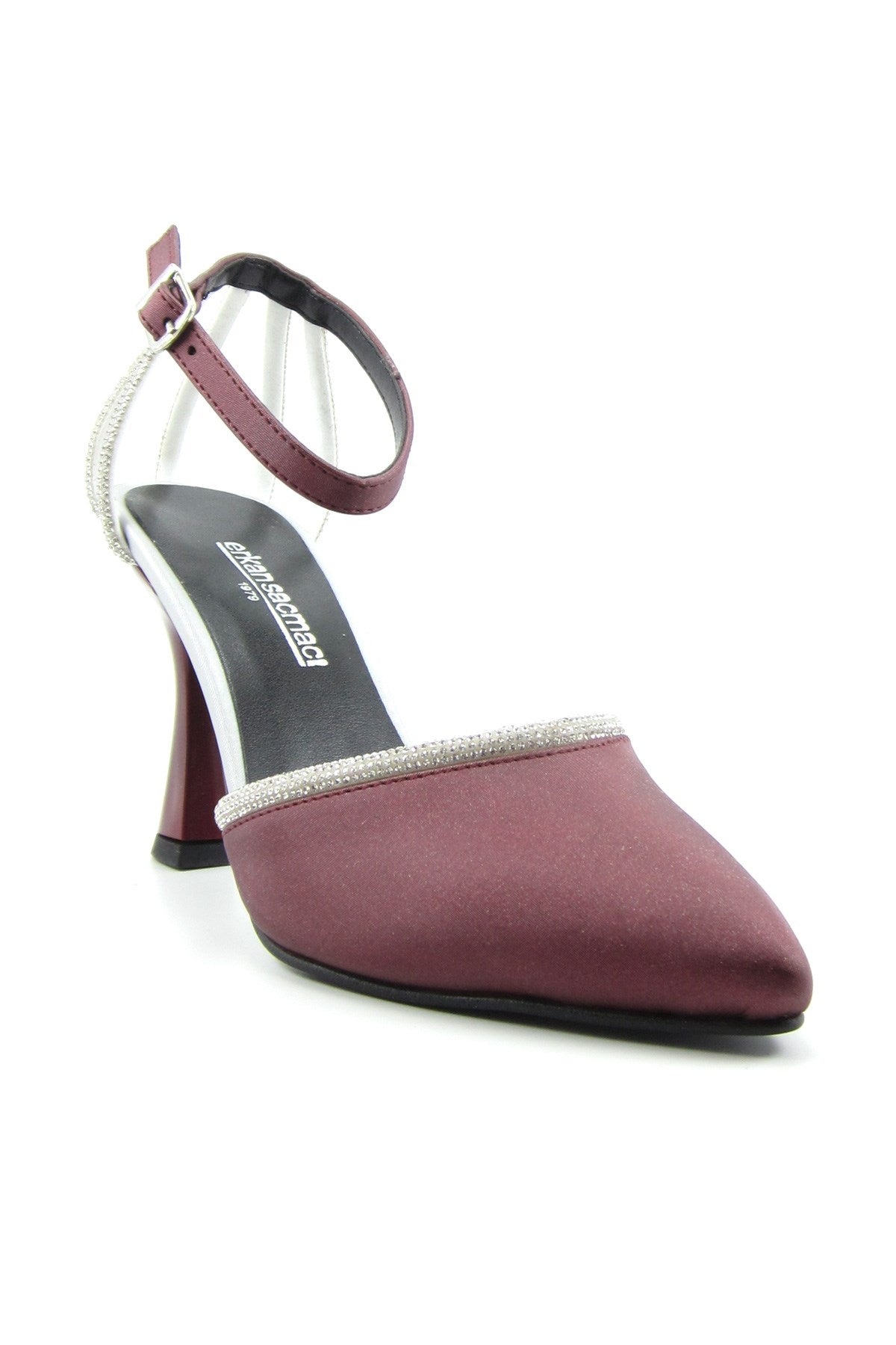 Martina Bordo Saten Taşlı Abiye Ayakkabı