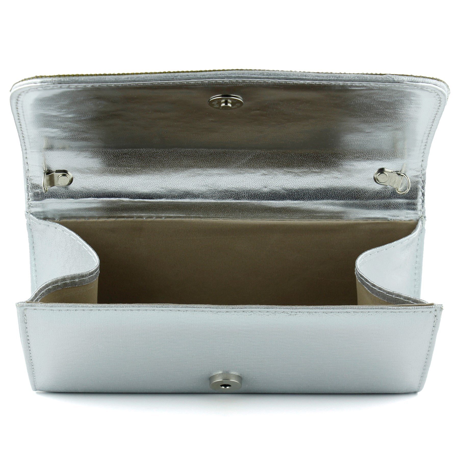 (ES0019AC) Lame Degrade Kristal Taşlı Zincir Askılı Manyetik Kapaklı Abiye El Çantası