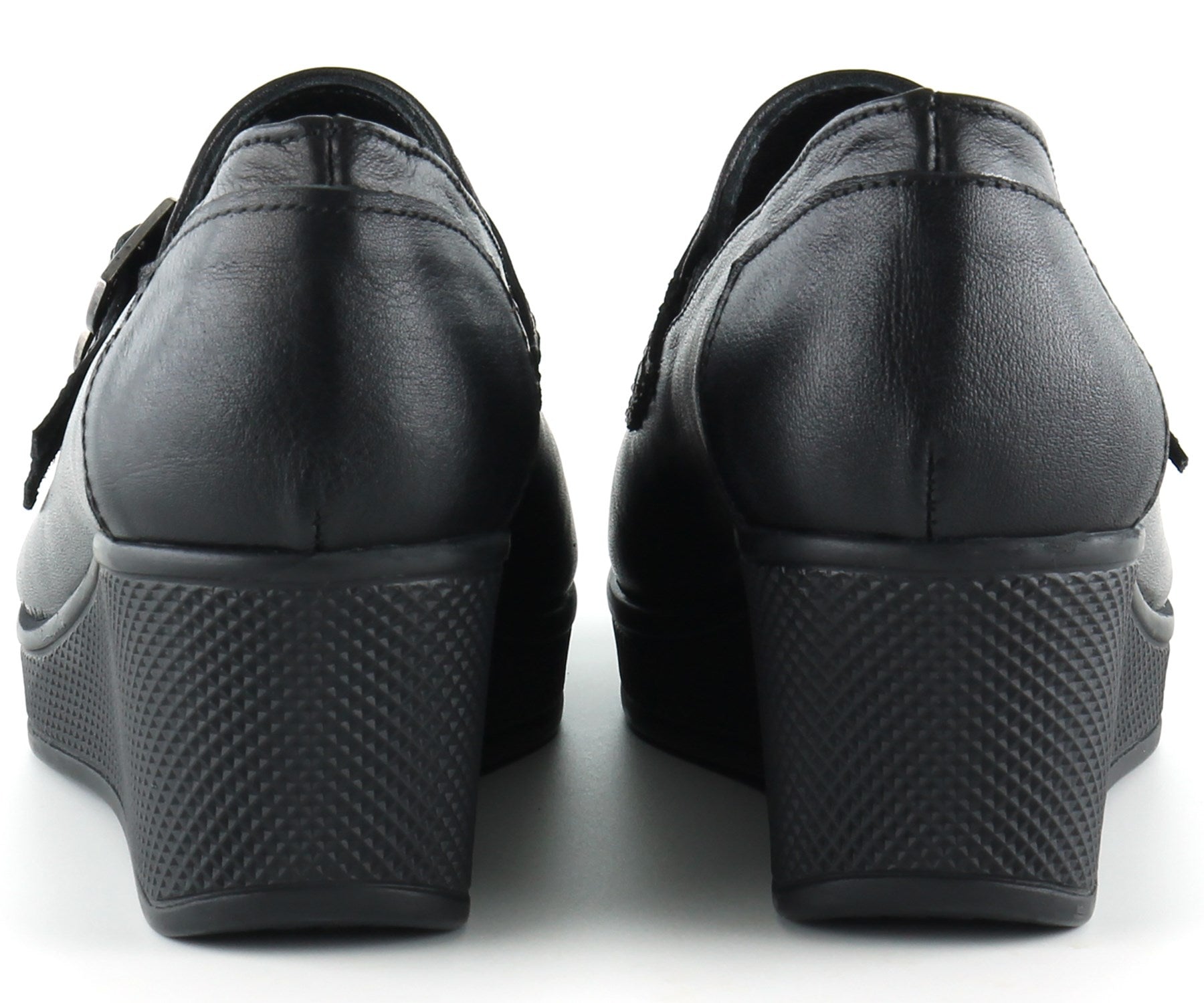 Taylor Siyah Hakiki Deri Dolgu Topuklu Günlük Ayakkabı