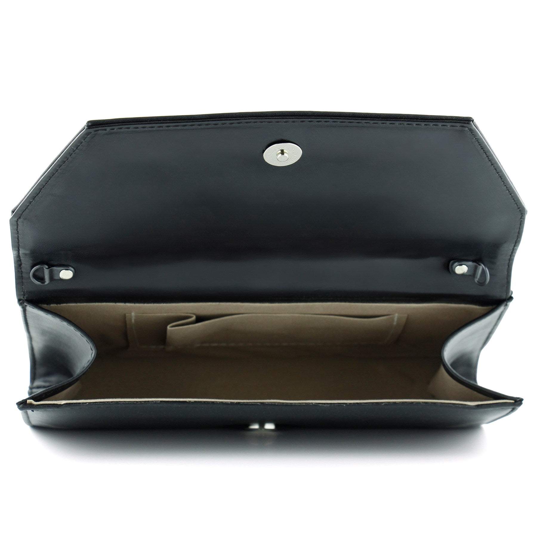 (ES0018AC) Siyah Zincir Askılı Manyetik Kapaklı İç Cepli Zarif Abiye El Çantası