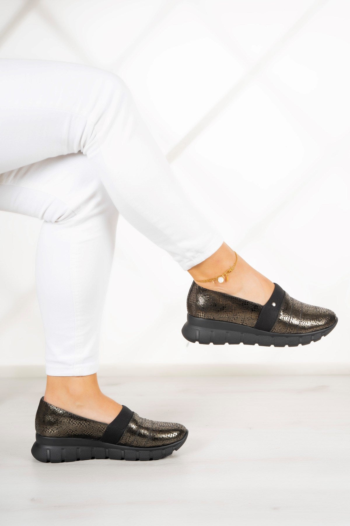 Reagan Haki Yılan Hakiki Deri Günlük Ayakkabı