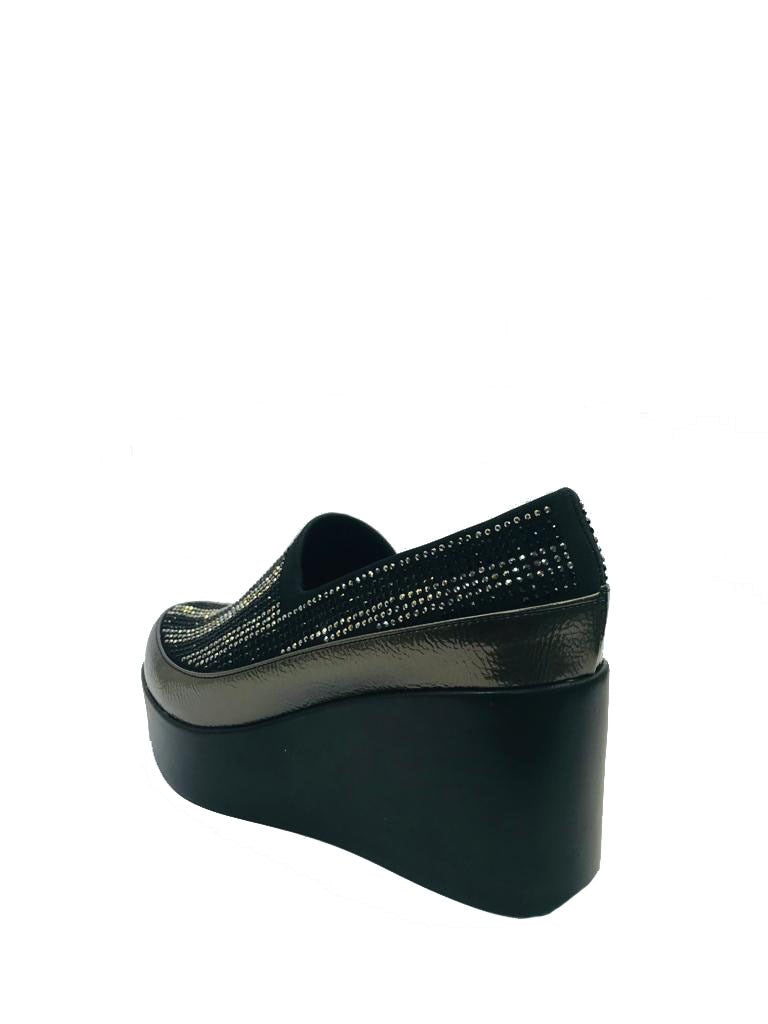 Roxana Platin Taşlı Streç Dolgu Topuklu Günlük Ayakkabı