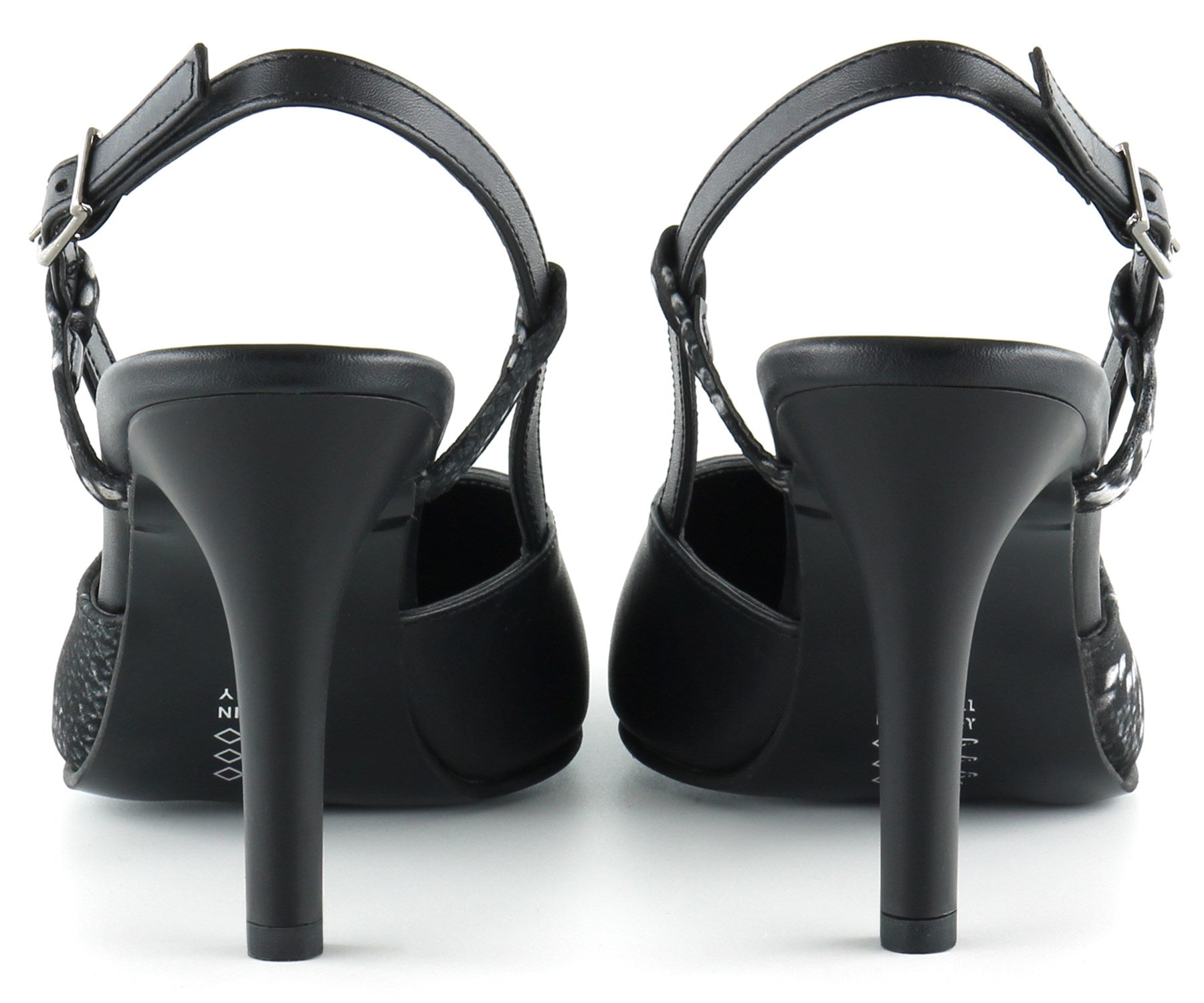 Sacha Siyah Yılan Arkası Açık Stiletto