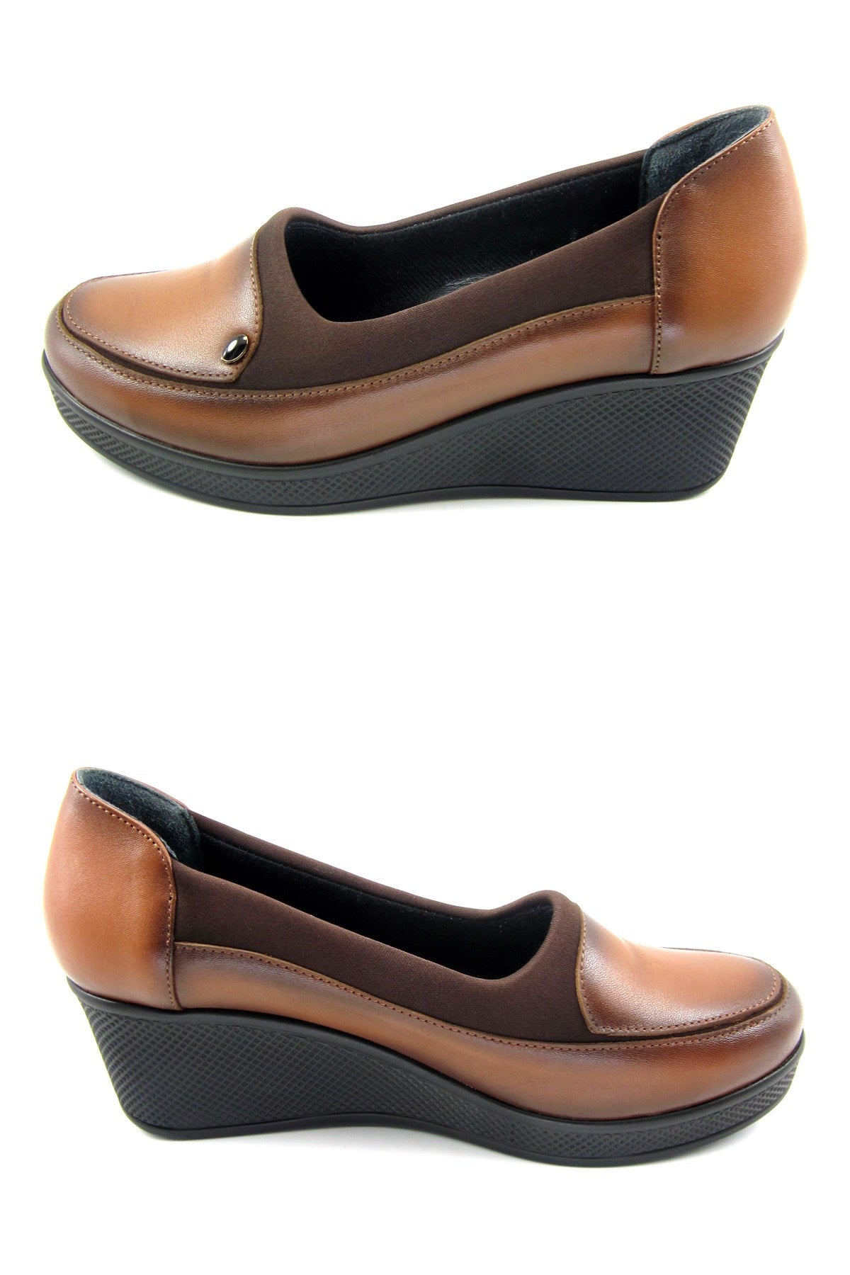 Priscilla Taba Hakiki Deri Dolgu Topuklu Streç Günlük Ayakkabı