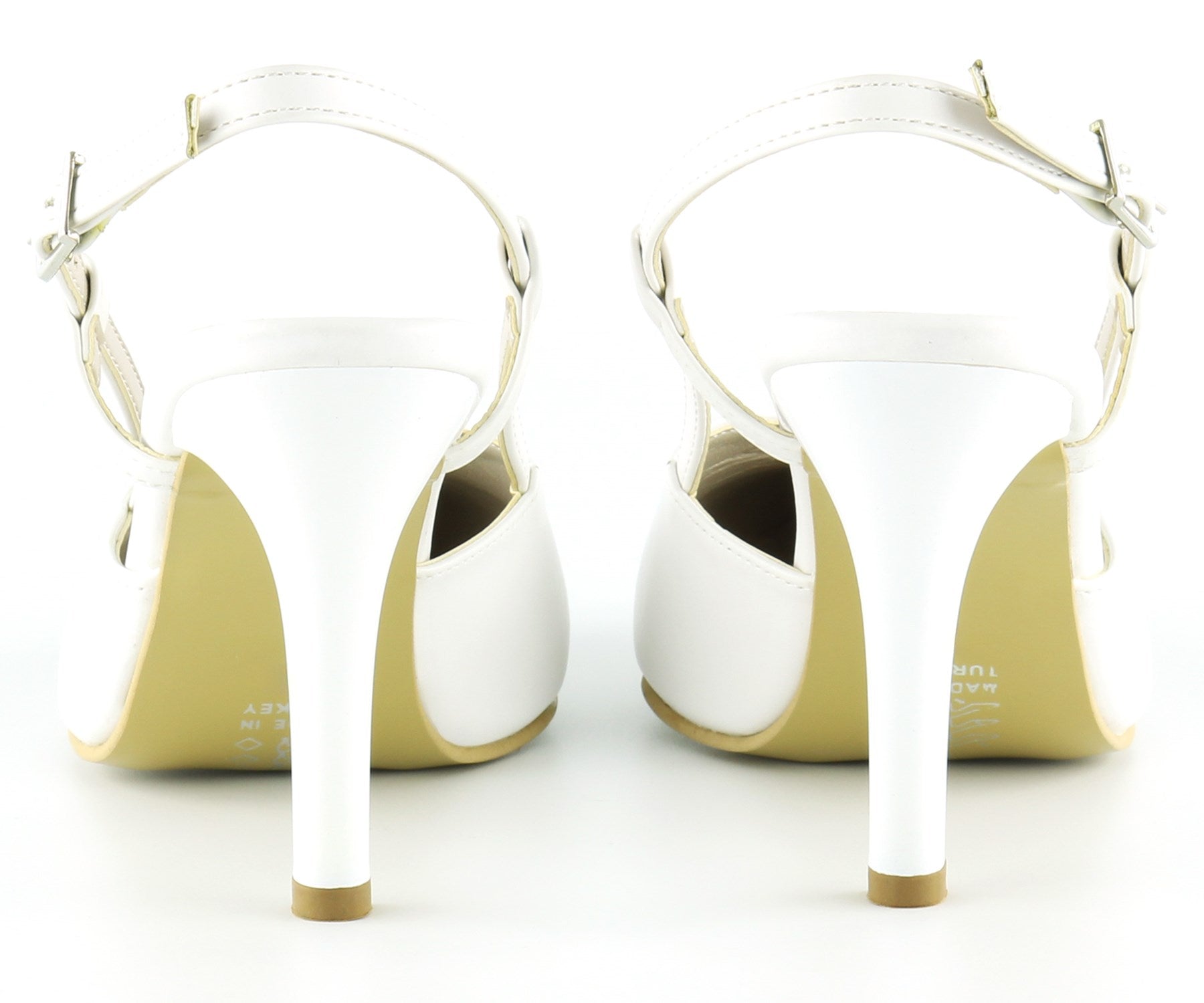 Sacha Beyaz Arkası Açık Stiletto