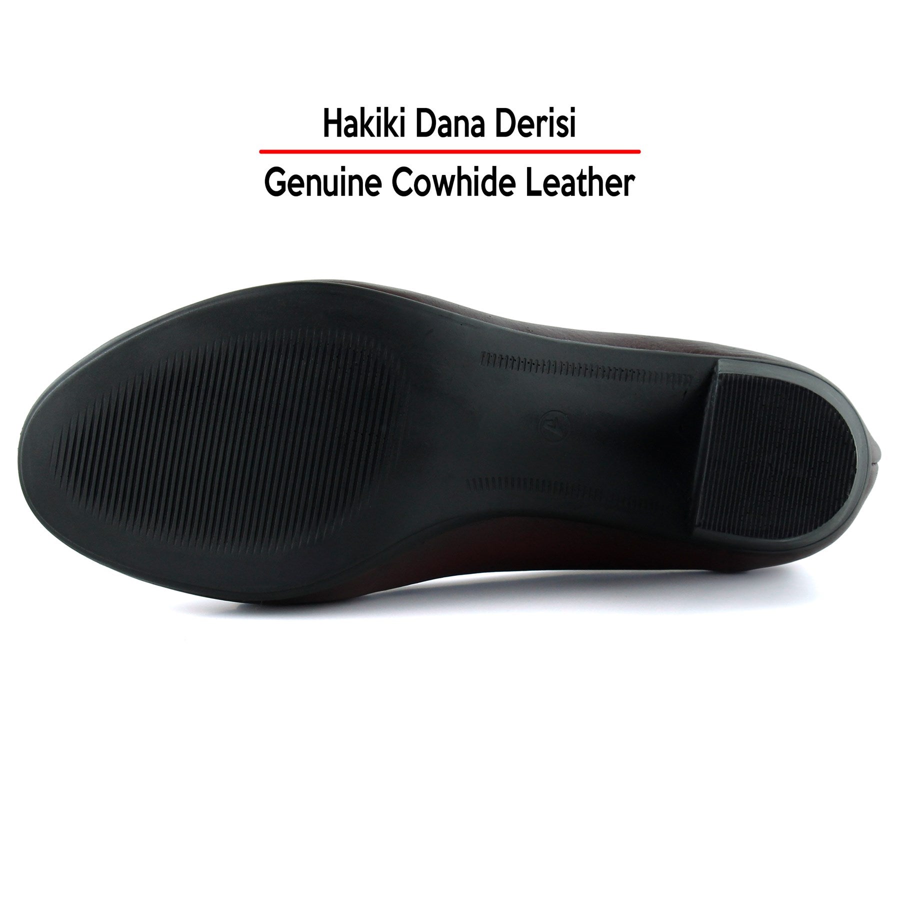 Elize Bordo Hakiki Dana Derisi Kalın Topuklu Loafer Ayakkabı