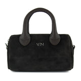 (VSN5019OC) Kahve Hakiki Dana Süet Fermuarlı Askılı İç Cepli Küçük Boy Günlük Omuz Çantası