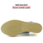 Mathilda Beyaz Hakiki Dana Derisi Dolgu Topuklu Slingback Sandalet