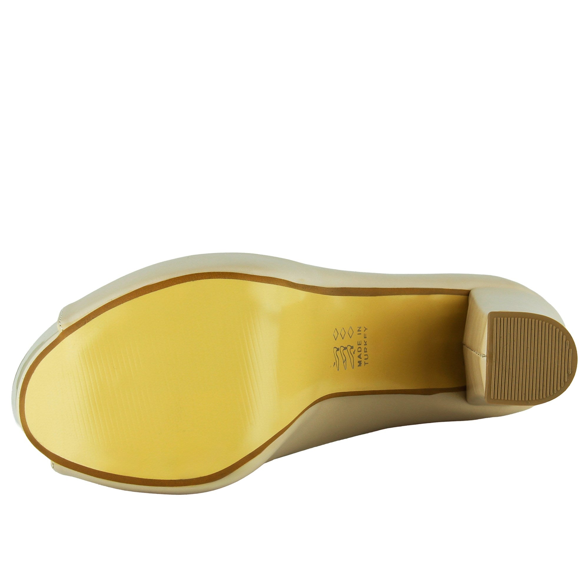 Carolina Ten Vegan Önü Açık Yuvarlak Burun Kalın Platform Topuklu Abiye Ayakkabı