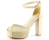 Carmen Ten Fileli Önü Açık Bilekten Bağlamalı Platform Topuklu Ayakkabı