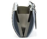 Antrasit Saten Kristal Granül Taşlı Metal Saplı Abiye El Çantası ( ES0013AC )