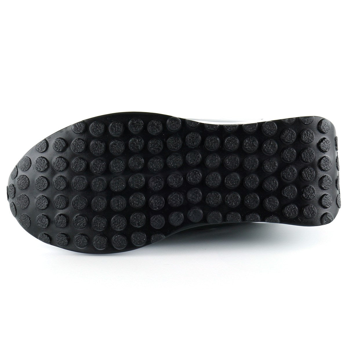 Mevira Plus Siyah Rugan Streç Gümüş Zincirli Beyaz Tabanlı Gizli Dolgu Topuklu Günlük Spor Ayakkabı