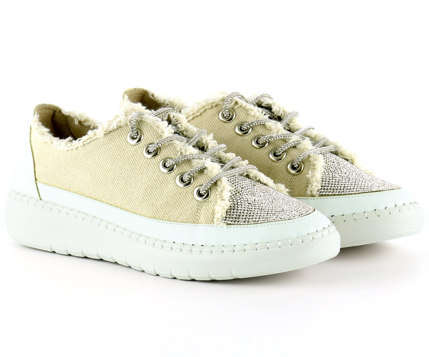 Vanessa Bej Denim Taşlı Sneaker