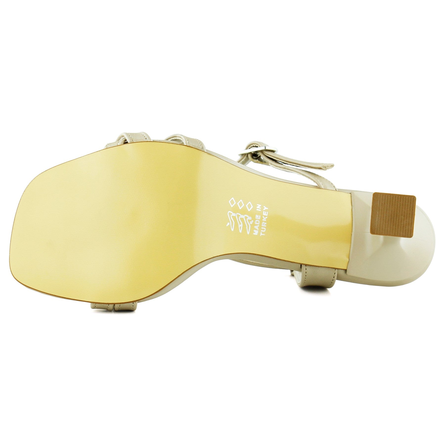 Roseline Ten Saten Önü Arkası Açık Bantlı Tokalı Kadeh Topuklu Abiye Ayakkabı