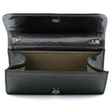 (ES0019AC) Antrasit Degrade Kristal Taşlı Zincir Askılı Manyetik Kapaklı Abiye El Çantası