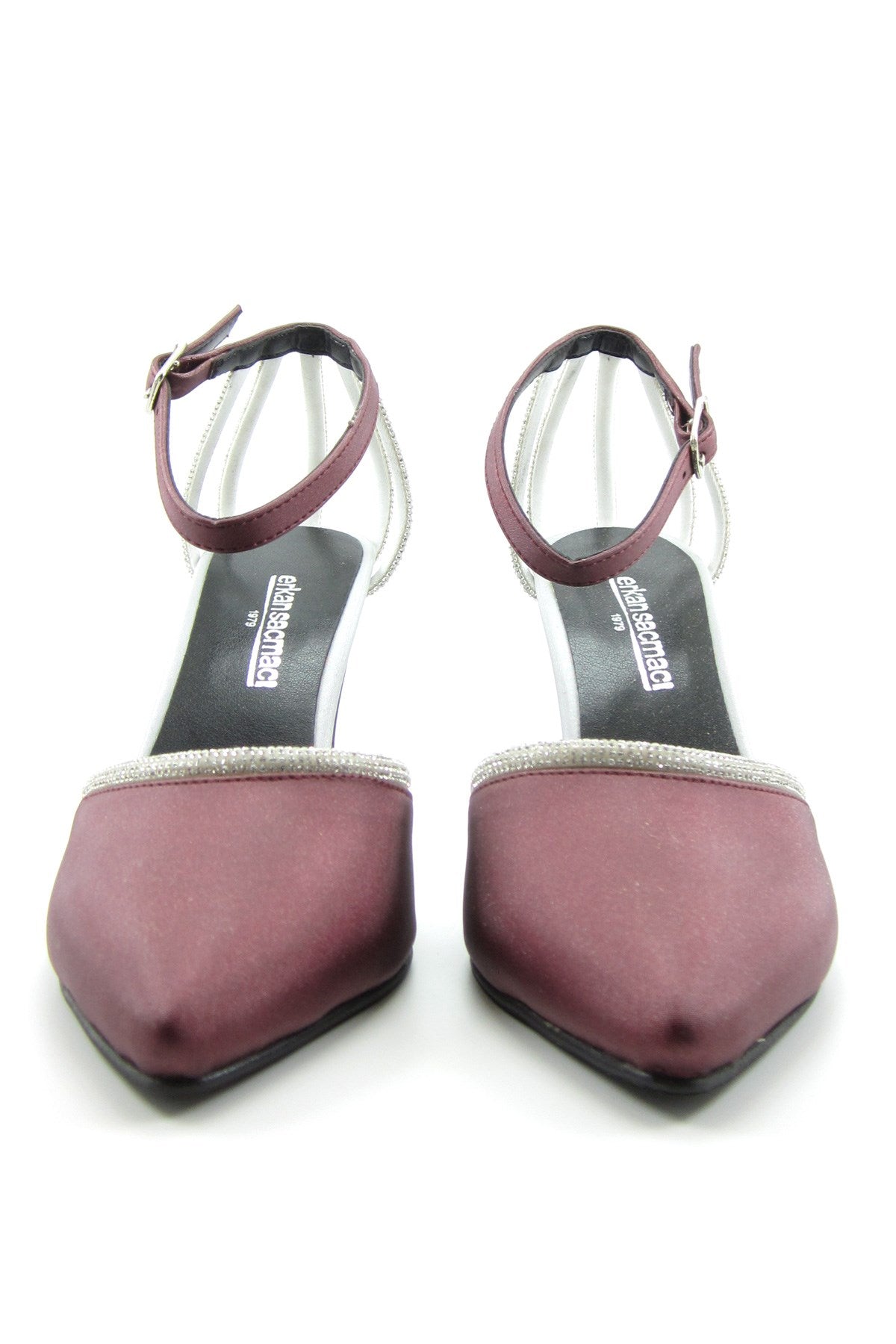 Martina Bordo Saten Taşlı Abiye Ayakkabı