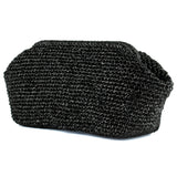 (ES0010EC) Sema Siyah Simli El Örgüsü Burslu Büyük Boy El Çantası