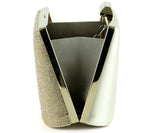 Altın Saten Kristal Taşlı Metal Saplı Zincir Askılı Abiye Çanta ( ES0011AC )