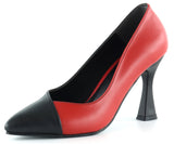 Jatqılı Plus Siyah Kırmızı İnce Kadeh Topuklu Klasik Ayakkabı