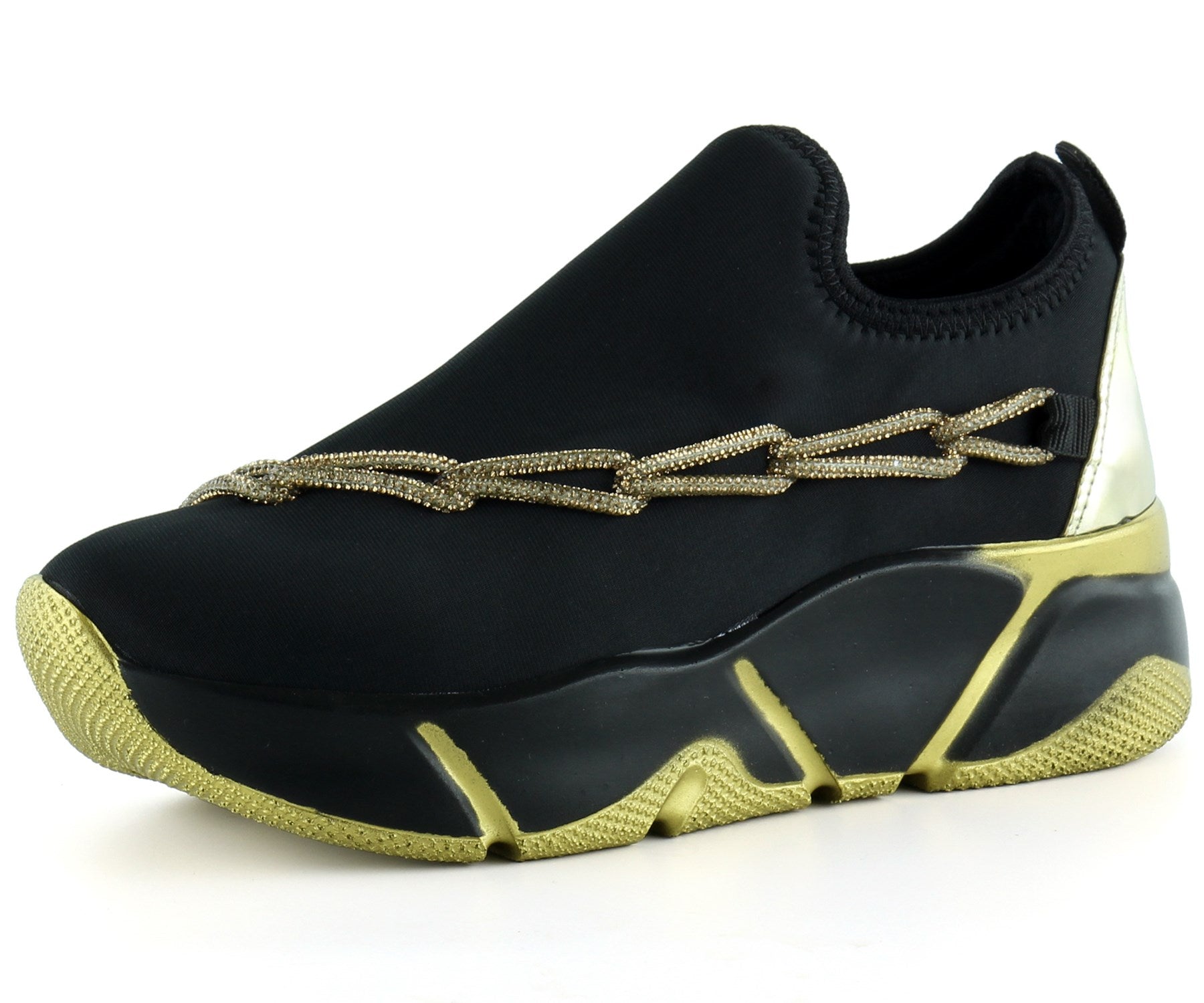 Maggie Altın Streç Zincirli Sneaker