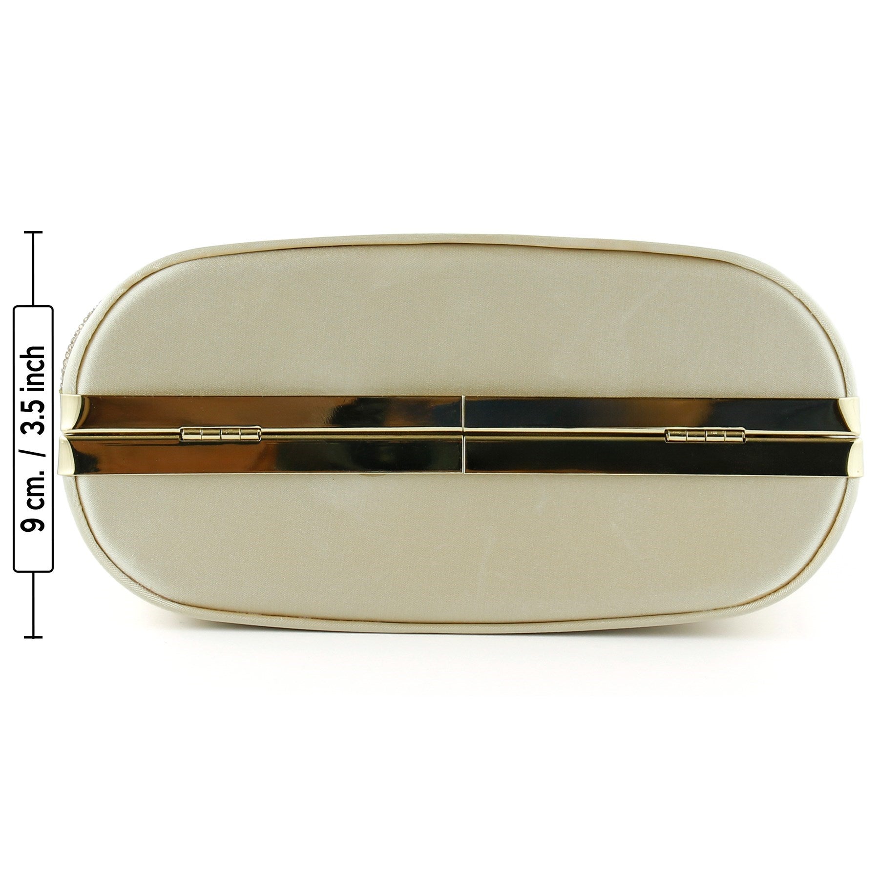 (ES0016AC) Ten Saten Taşlı Altın Metal Saplı Zincir Askılı Abiye Çanta