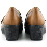 Taylor Taba Hakiki Deri Dolgu Topuklu Günlük Ayakkabı