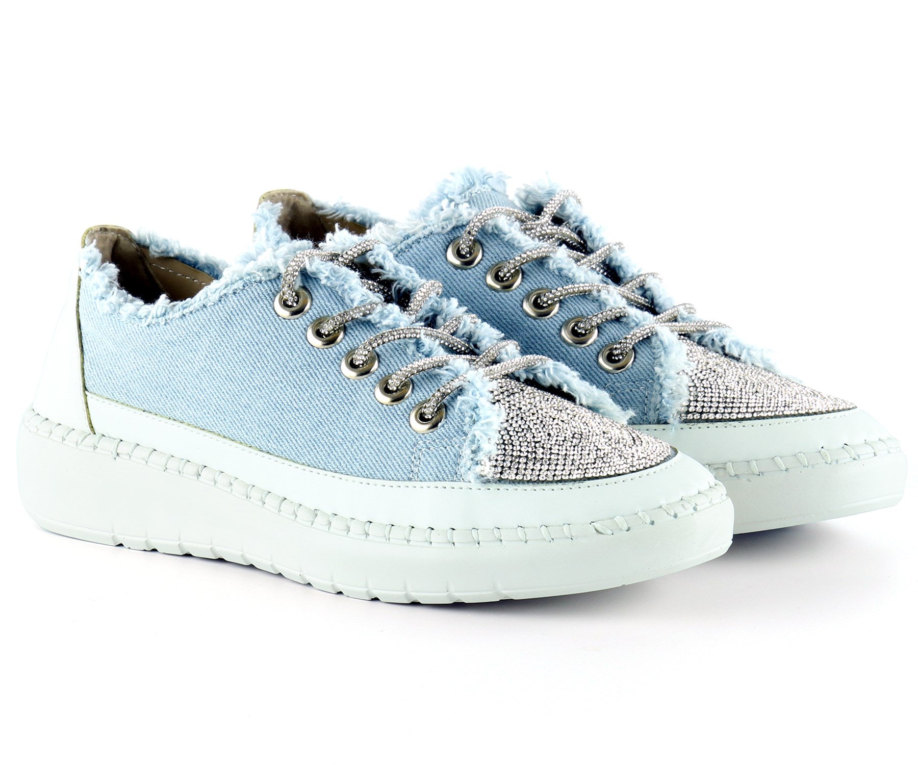 Vanessa Mavi Denim Taşlı Sneaker
