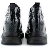 Aurelia Siyah Rugan Croco Desenli Bağcıklı Gizli Dolgu Topuklu Günlük Spor Ayakkabı