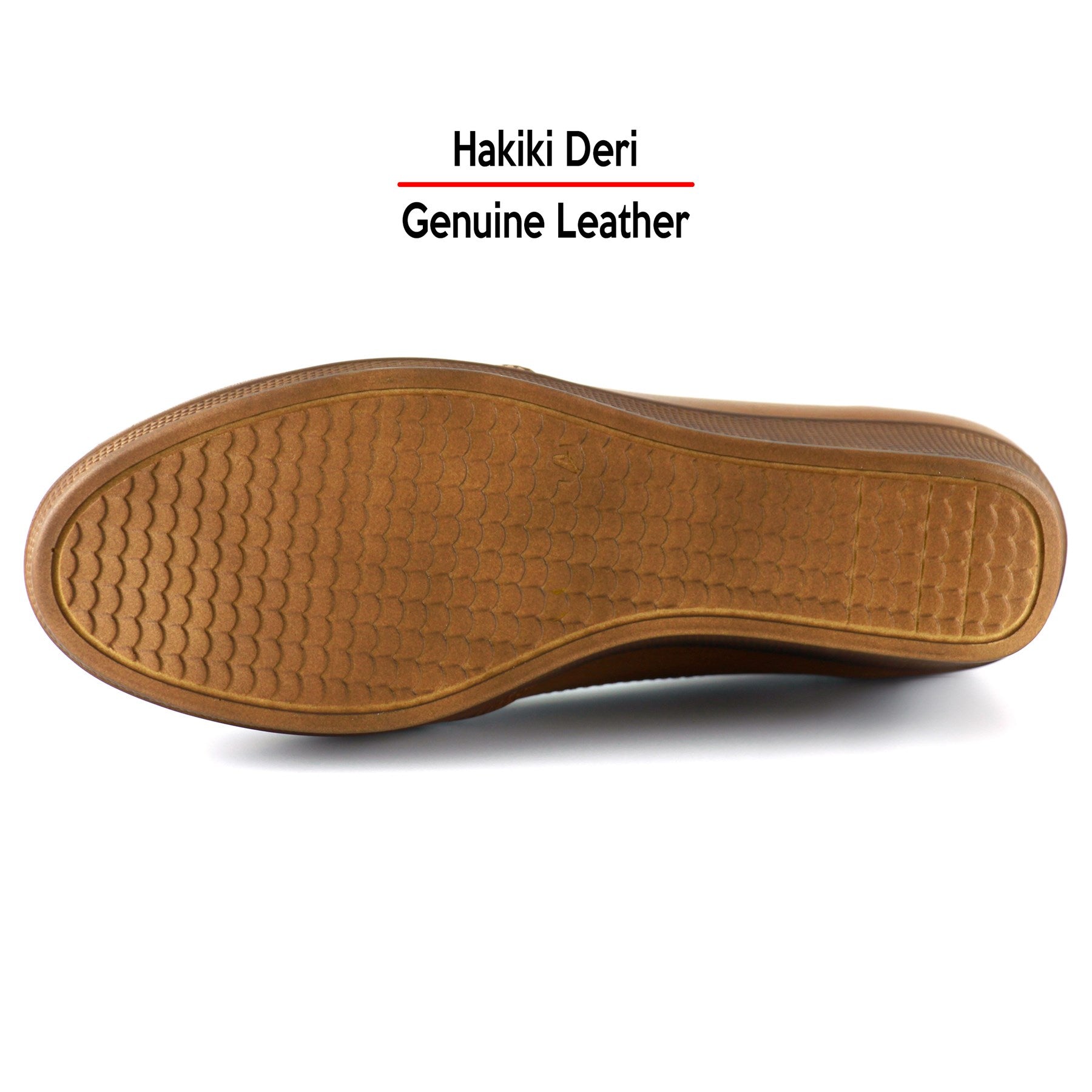 Shay Exclusive Taba Hakiki Deri Çapraz Bant Detaylı İşlemeli Dolgu Topuklu Günlük Ayakkabı