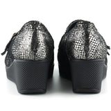 Taylor Gümüş Yılan Hakiki Deri Dolgu Topuklu Günlük Ayakkabı