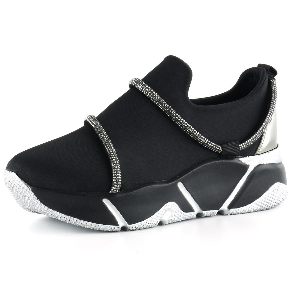 Barbara Platin Streç Taşlı Sneaker