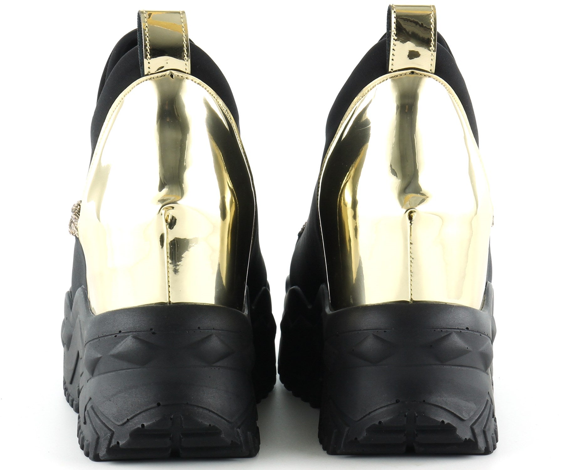 Maggie Siyah Streç Altın Zincirli Gizli Dolgu Günlük Ayakkabı