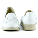 Mammina Beyaz Hakiki Deri Çapraz Bant Detaylı Slip-On Günlük Ayakkabı