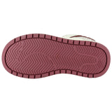 [8084] Bej Bordo Vegan Bağcıklı Kürk Astarlı Yuvarlak Burun Günlük Bot