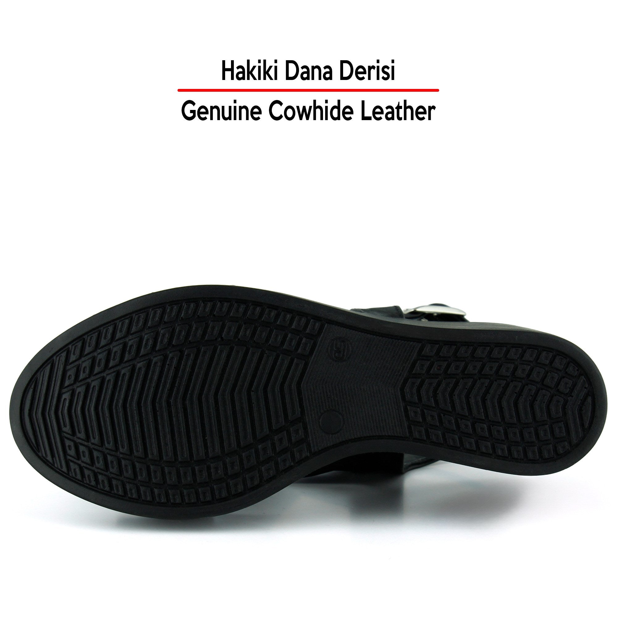 Monica Siyah Hakiki Dana Derisi Çapraz Burgulu Dolgu Topuklu Slingback Sandalet