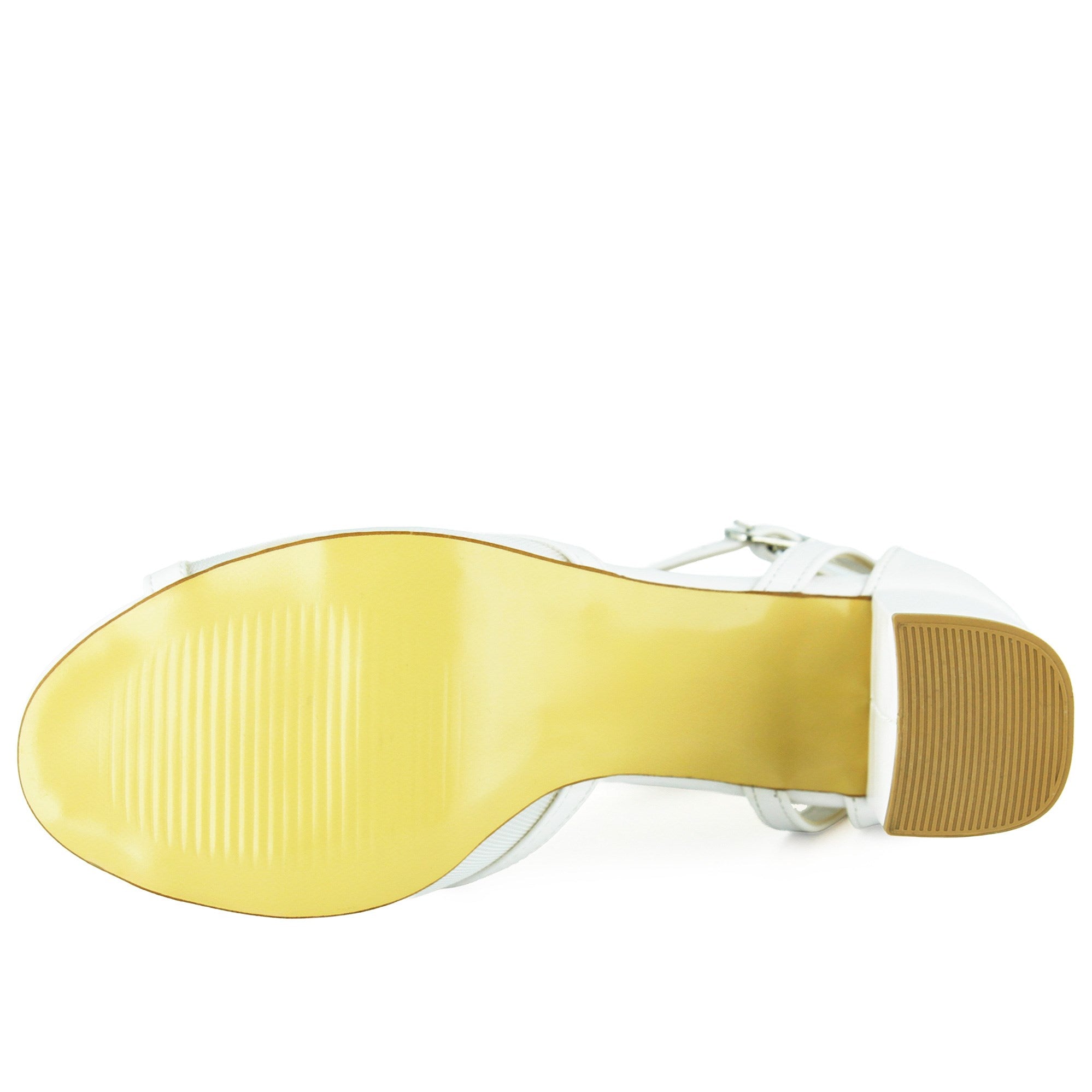 Charlotte Beyaz Vegan Çapraz Bantlı Fileli Kalın Topuklu Abiye Gelin Ayakkabısı