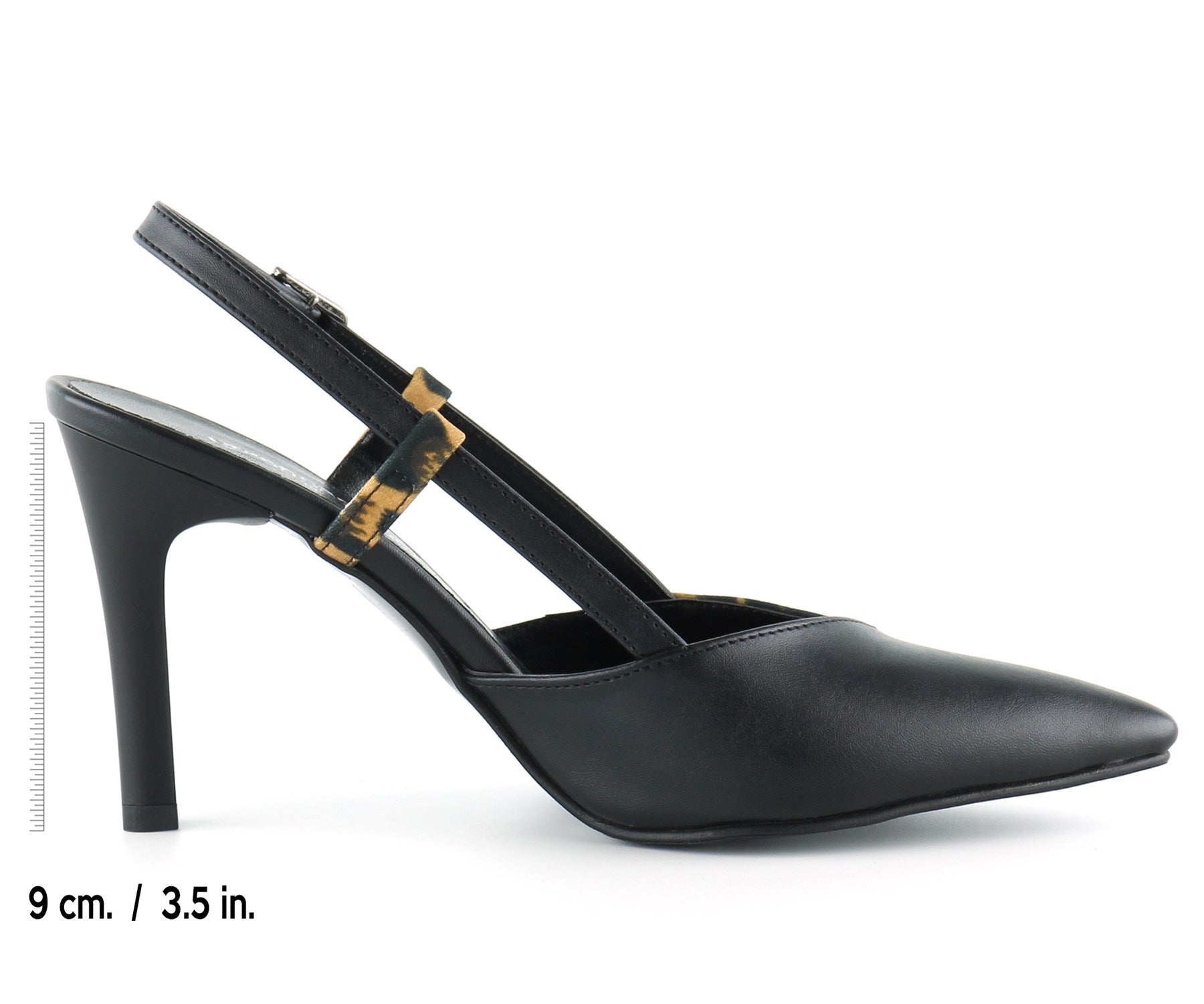 Sacha Siyah Leopar Arkası Açık Stiletto