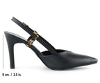 Sacha Siyah Leopar Arkası Açık Stiletto