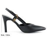 Sacha Siyah Leopar Arkası Açık Stiletto