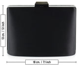 Siyah Saten Kristal Taşlı Metal Saplı Zincir Askılı Abiye Çanta ( ES0011AC )